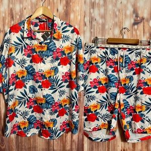 Floral Vacation 2 piece set - Shirt and shorts